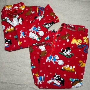 Nick & Nora Red Dog Puppy  Women XL Pajama Set Cozy